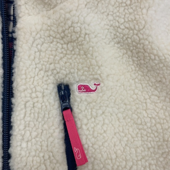 Reversible girls vineyard vine Sherpa fleece and flannel vest - Picture 2 of 4